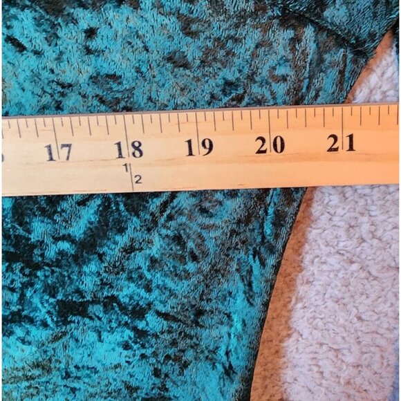 Vtg Brett Alixander Long Sleeve Strappy Back Maxi Dress Green Crushed Velvet 18 - Picture 6 of 13